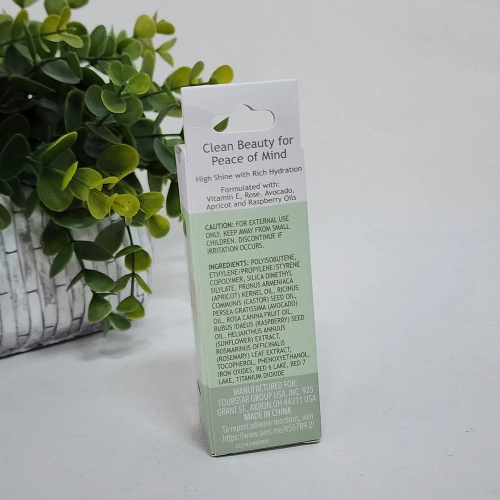 B-Pure Clean Beauty Lip Jelly, Vegan Cruelty Free Lip Gloss - Carnation